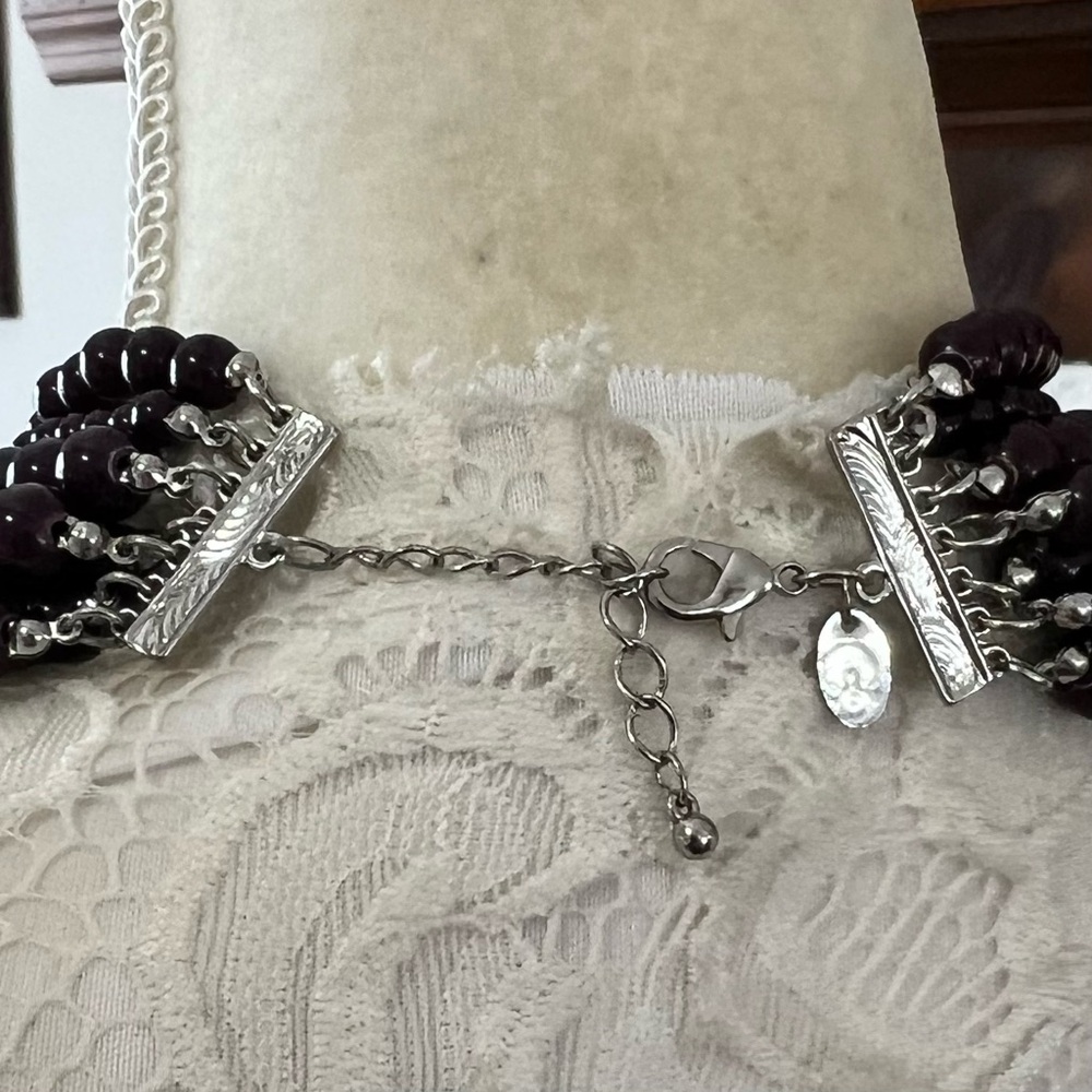 Charming Charlie Elegant Purple Multi Strand Beaded Necklace - Picture 8 of 9